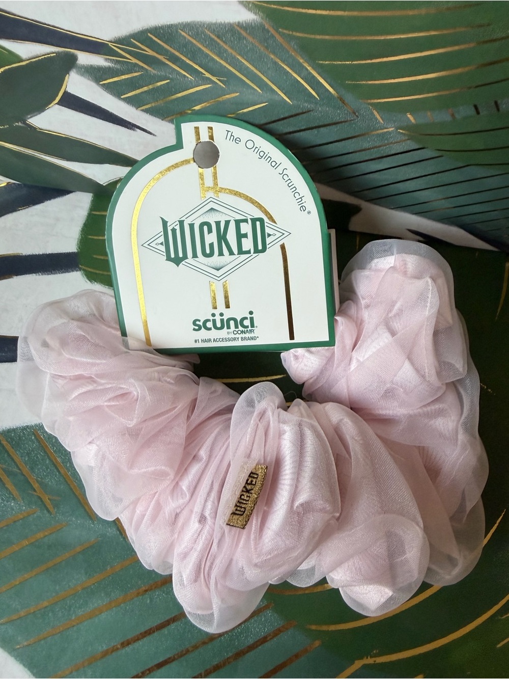 Scünci Wicked Glinda Pink Satin Tulle Ballerina Scrunchie NWT - Picture 4 of 6